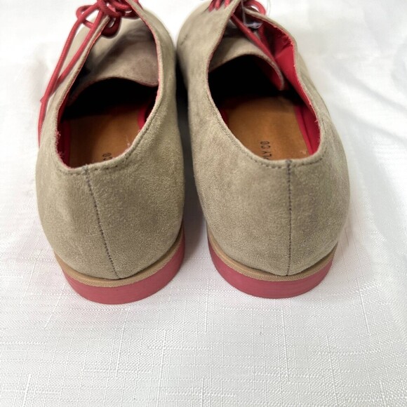 Mossimo Olenka Taupe NWT Lace Up Loafer Faux Suede Size 8.5 - Picture 4 of 10